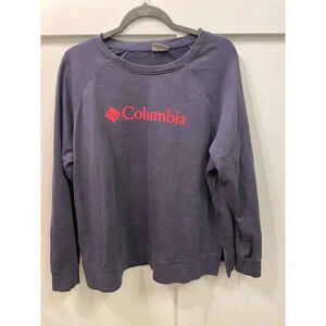 Columbia Women's Trek Graphic Crew Pullover Navy and Pink, sz 1X